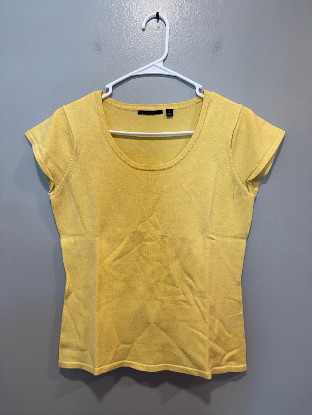 Mosca Yellow Short Sleeve Top Size Large